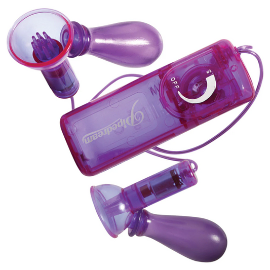 Bombas Vibradoras para Pezones Morado Pipedream – Succión + Vibra