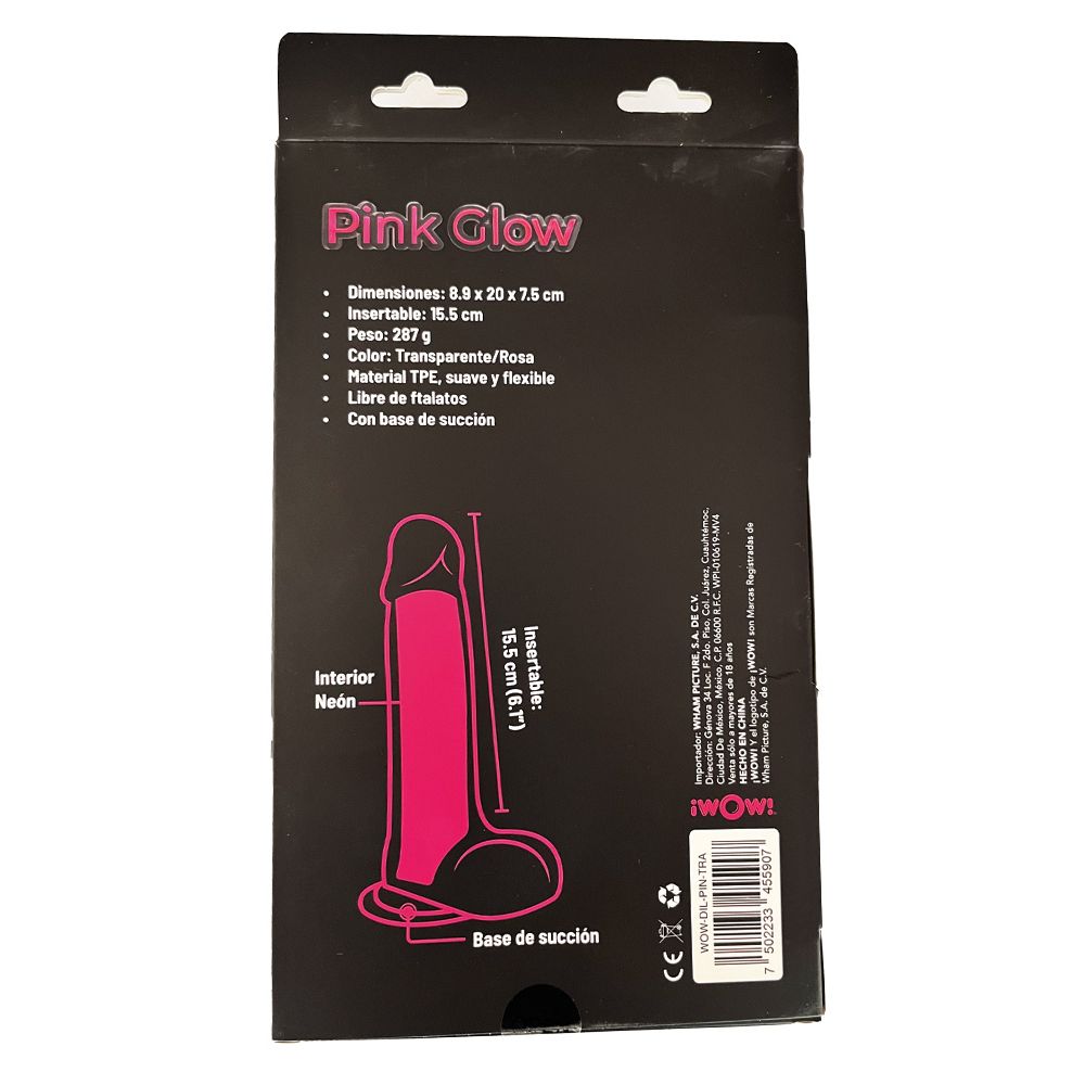 Dildo Pink Glow 20 cm.