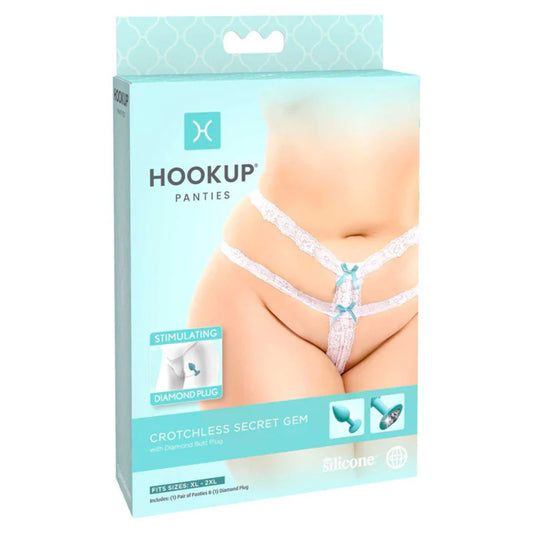Hookup Panties Crotchless Secret Pearl XL-XXL