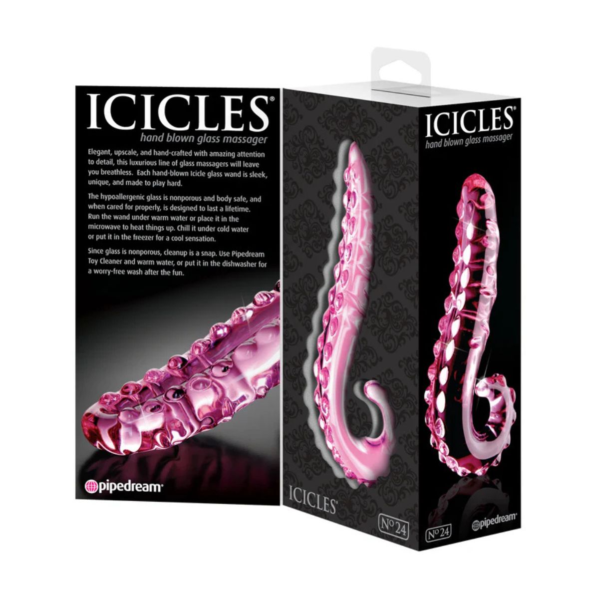Plug anal de cristal jumbo Pipedram Icicles No 24 Pink