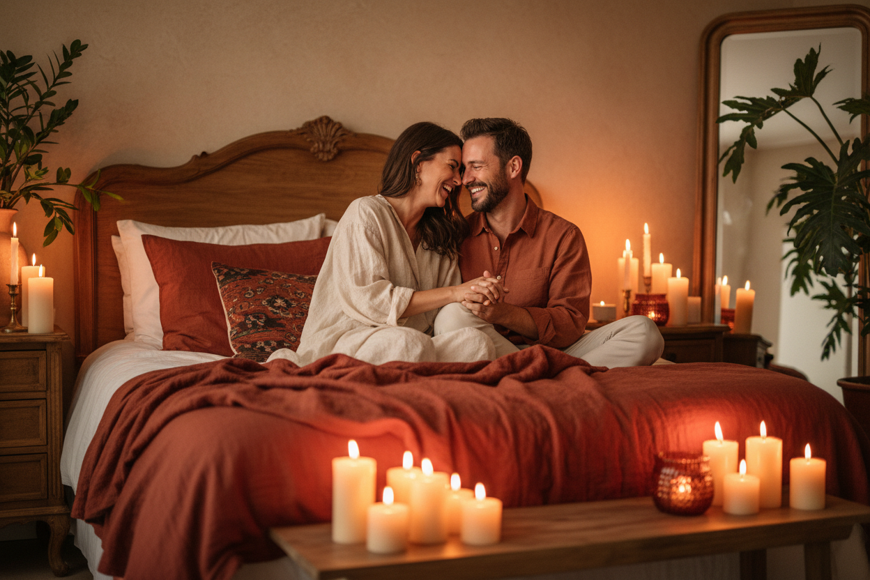 Pareja en ambiente íntimo elegante — juguetes sexuales para parejas en México