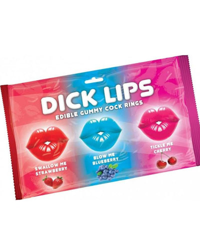 Anillos Comestibles Dick Lips | Gummy Cock Rings Sabor Fresa, Arándano y Cereza