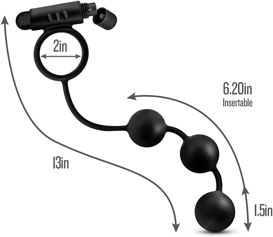 Bolas Anales con Anillo Vibrador Anal Adventures Platinum – Negro - Anal Adventures Platinum - Imagen 5 | La Juguetería de Adultos