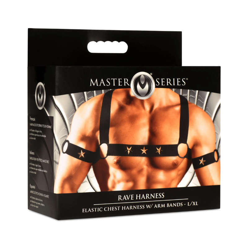 MS Rave Harness Elastic Chest Harness With ARM Bands – L/XL