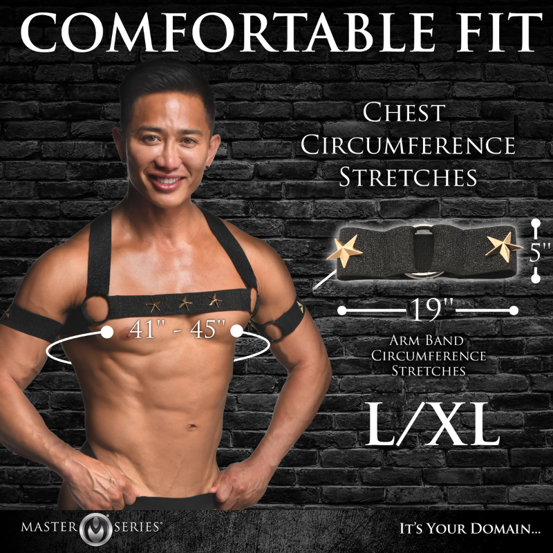 MS Rave Harness Elastic Chest Harness With ARM Bands – L/XL