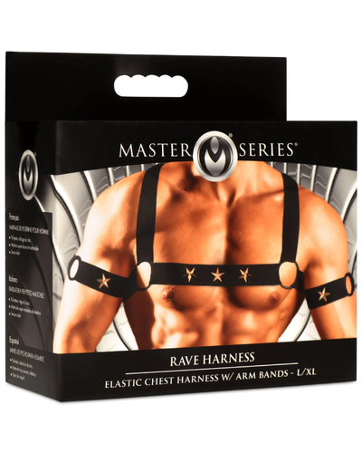 MS Rave Harness Elastic Chest Harness With ARM Bands – L/XL