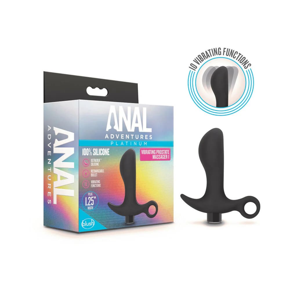 Masajeador Prostático Vibrador Anal Adventures Platinum 01 – Negro - Blush | La Juguetería de Adultos