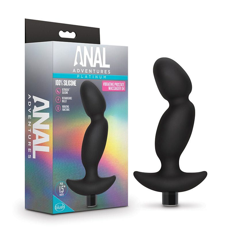 Masajeador Prostático Vibrador Anal Adventures Platinum 04 – Negro - Blush | La Juguetería de Adultos