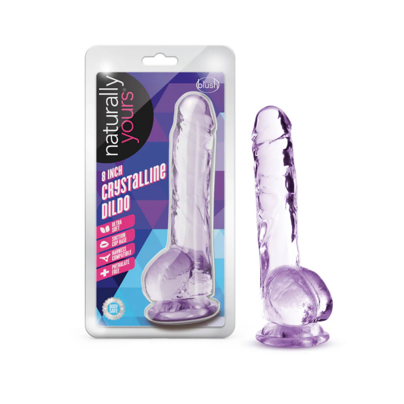 Dildo Realista con Ventosa Naturally Yours Crystalline 20.3 cm - Blush | La Juguetería de Adultos