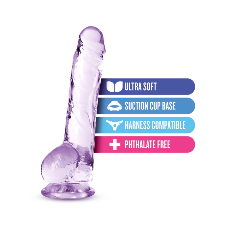 Dildo Realista con Ventosa Naturally Yours Crystalline 20.3 cm - Blush - Imagen 4 | La Juguetería de Adultos