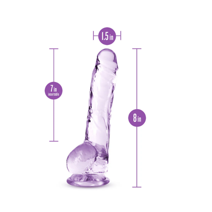 Dildo Realista con Ventosa Naturally Yours Crystalline 20.3 cm - Blush - Imagen 3 | La Juguetería de Adultos