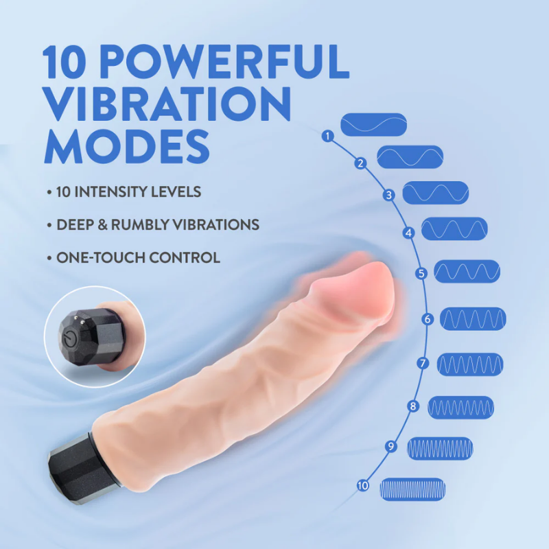 AU Naturel Vibrating Dildo 22 CM