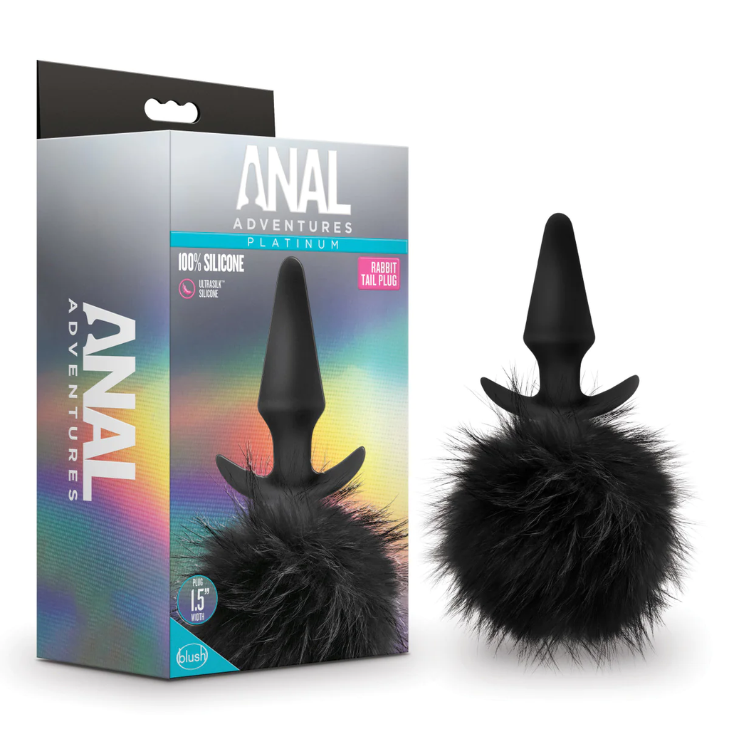 Plug con Cola de Conejo Anal Adventures Platinum – Negro - Blush | La Juguetería de Adultos