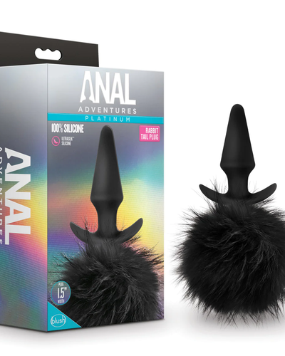 Plug con Cola de Conejo Anal Adventures Platinum – Negro