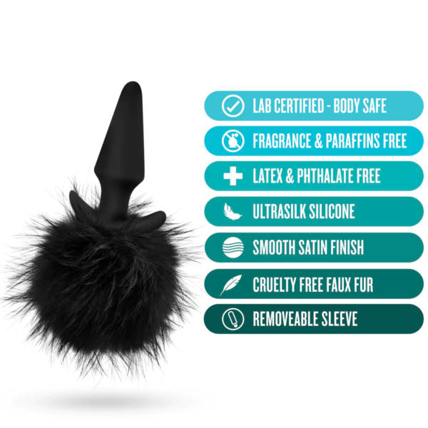 Plug con Cola de Conejo Anal Adventures Platinum – Negro - Blush - Imagen 4 | La Juguetería de Adultos