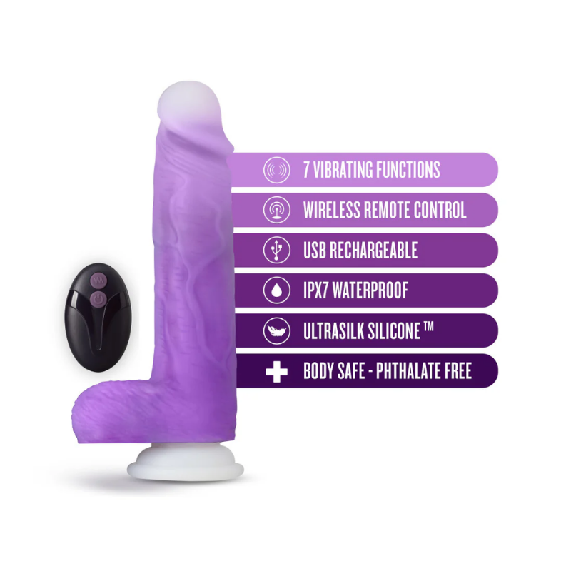 Consolador Vibrador Realista Neo Elite Encore Morado 21.5 cm — Blush