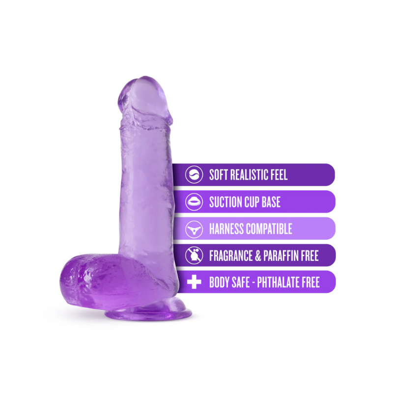 Consolador Realista B Yours Plus Rock N’ Roll Morado 18 cm — Blush