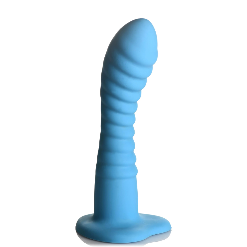 Consolador Simply Sweet Acanalado de Silicona Azul 18 CM