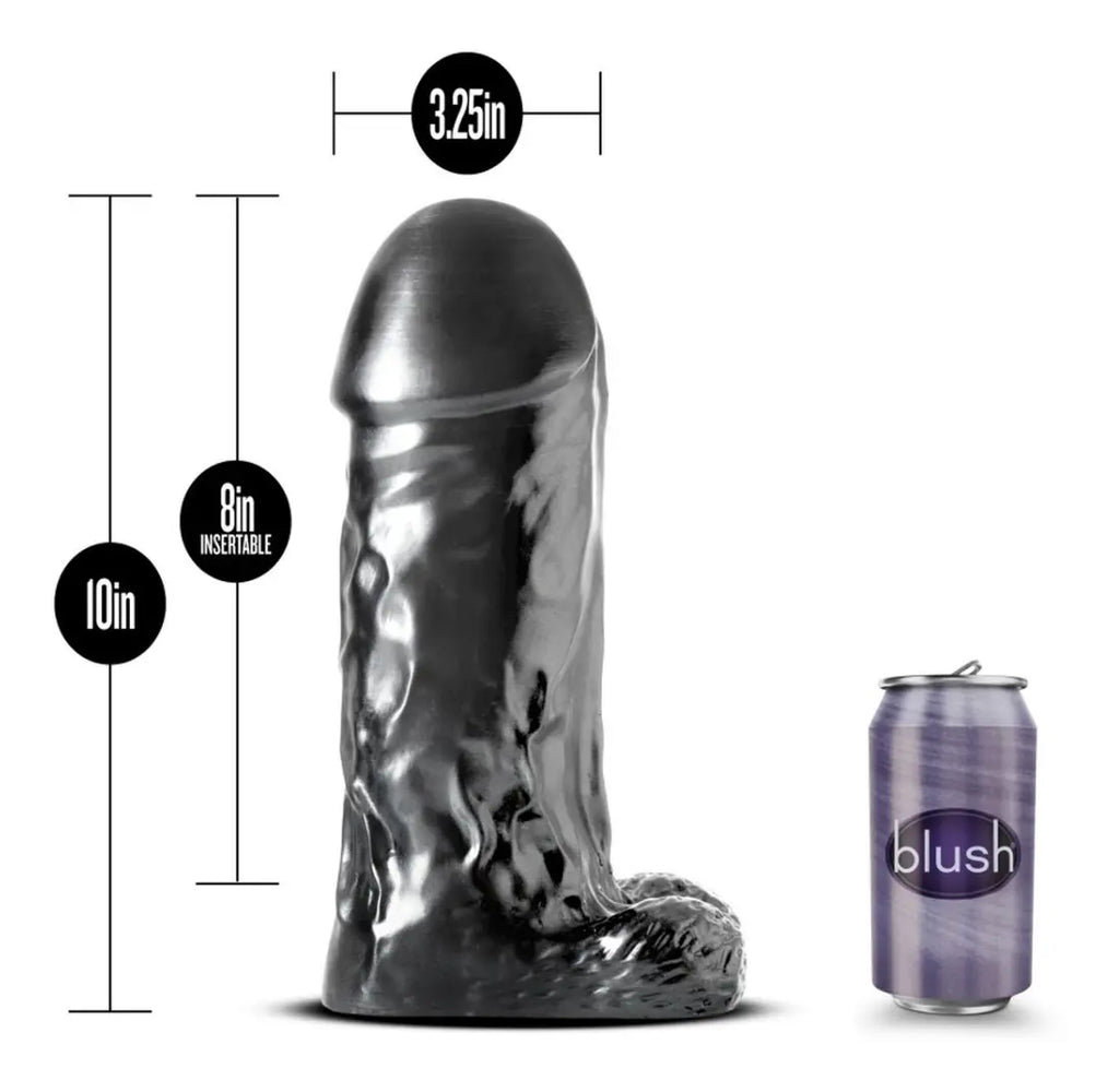 Dildo Realista Destroyer 25 cm – Carbon Metallic Negro | Blush Jet