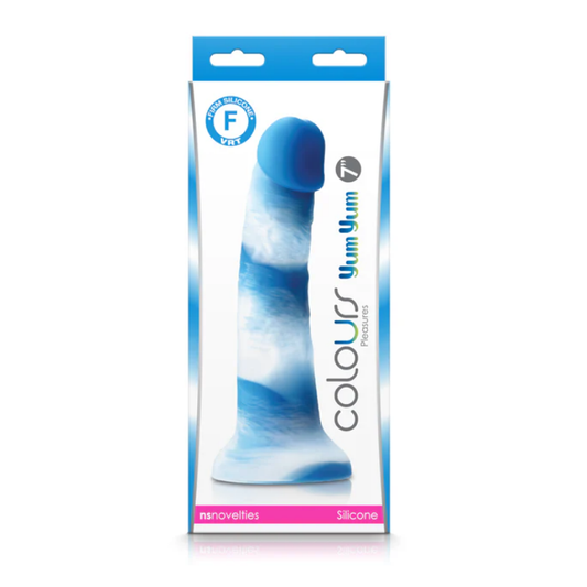 Consolador Realista Pleasures YUM YUM 18 CM – Azul