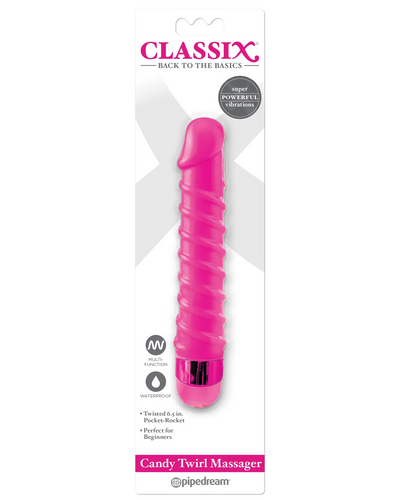 Masajeador Candy Twirl Classix Rosa Pipedream Vibrador Texturizado