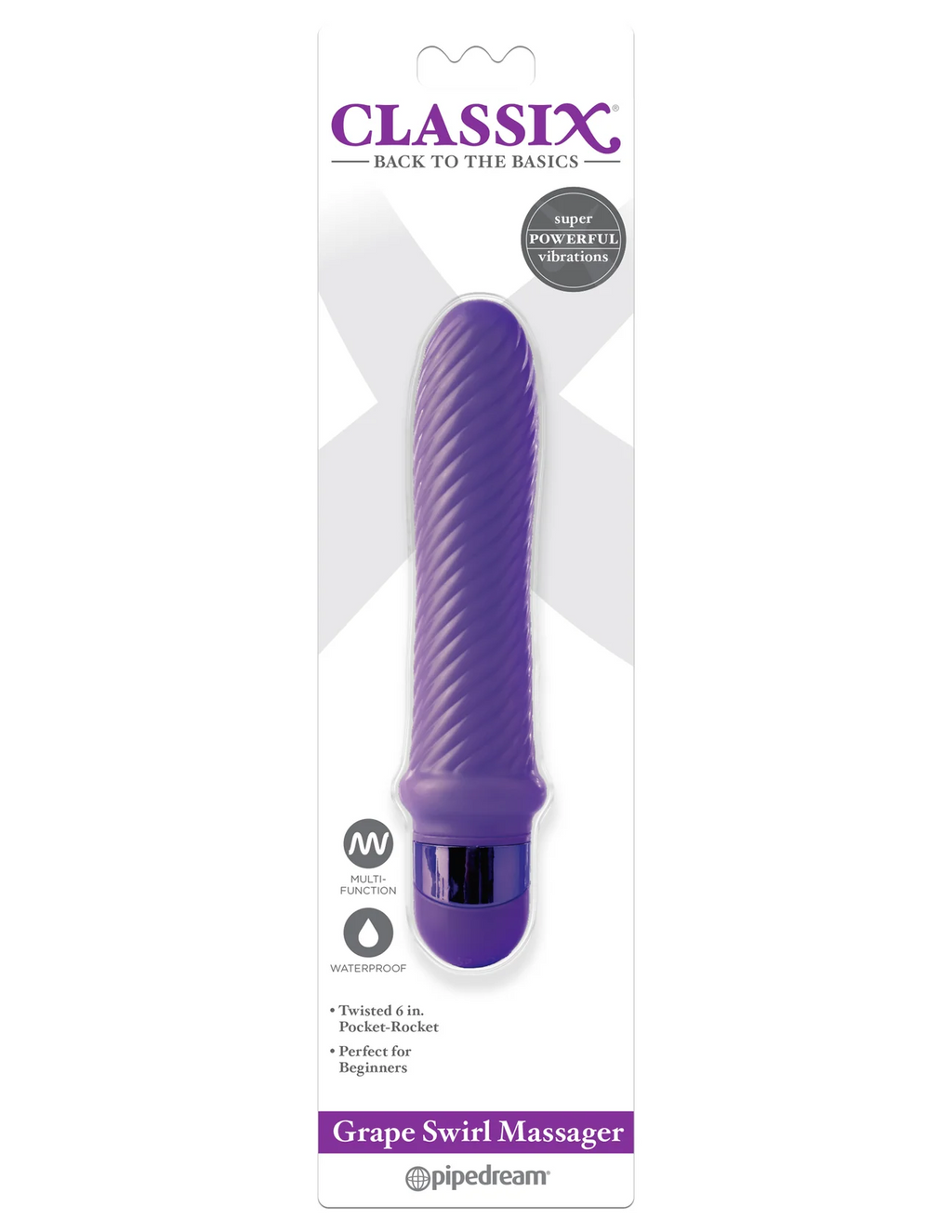 Masajeador Grape Swirl Classix Morado Pipedream Vibrador Espiral - Pipedream | La Juguetería de Adultos