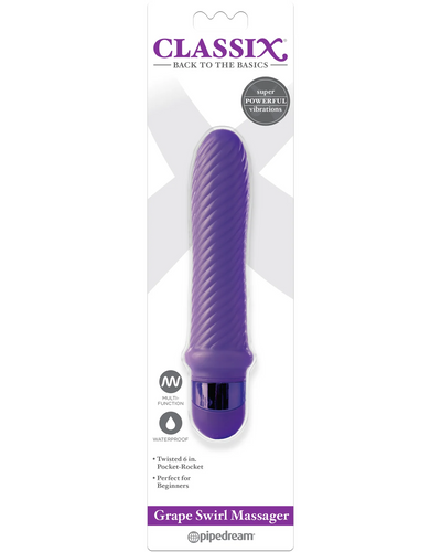 Masajeador Grape Swirl Classix Morado Pipedream Vibrador Espiral