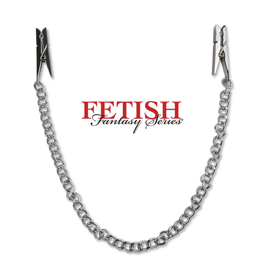Fetish Fantasy Series Nipple Chain Clips – Silver