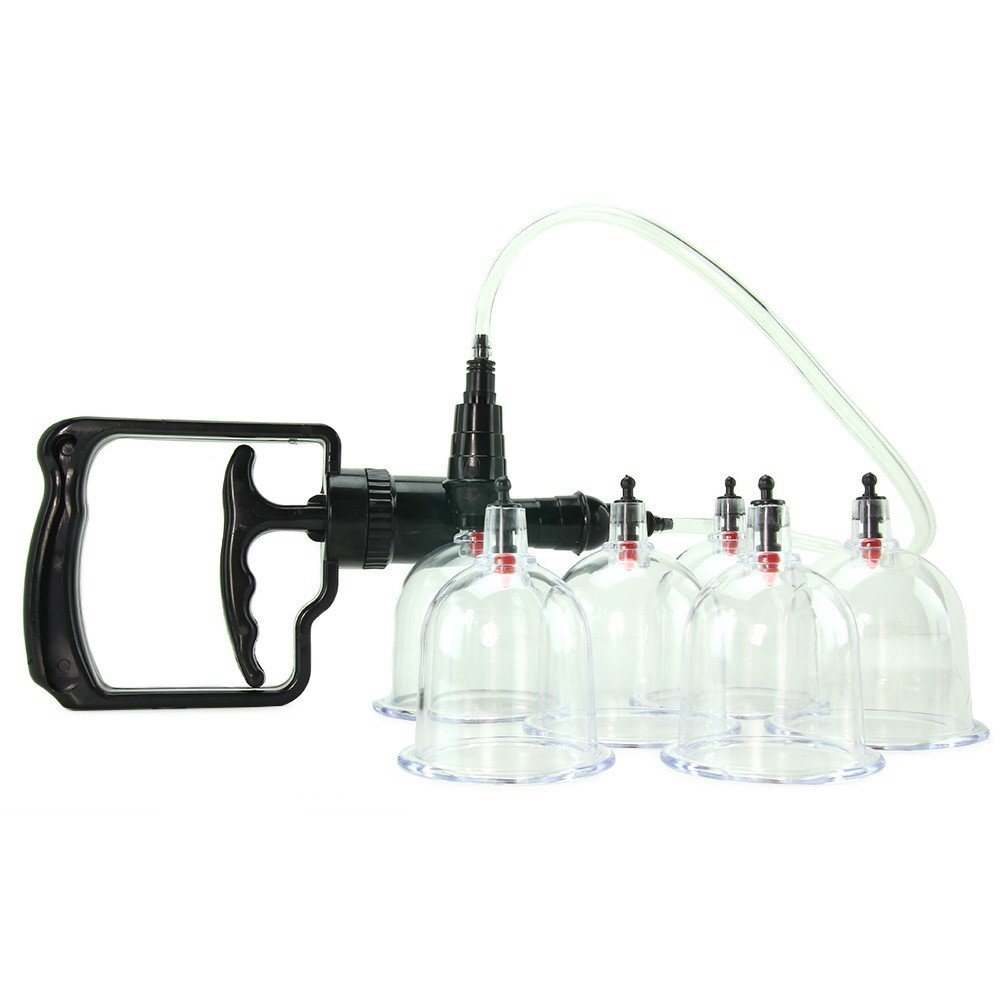 Set de Ventosas BDSM Principiantes 6 Piezas Negro Pipedream