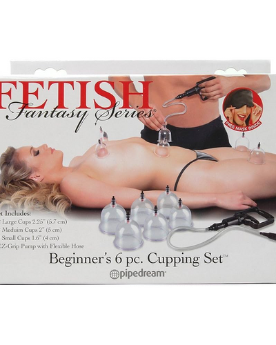 Set de Ventosas BDSM Principiantes 6 Piezas Negro Pipedream