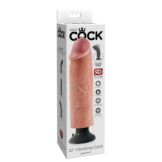 Consolador Vibrador Realista King Cock Claro 25 cm — Pipedream