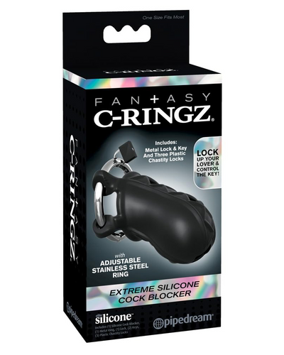 Fantasy C-ringz Hardcore Silicone Cock Blocker – Black
