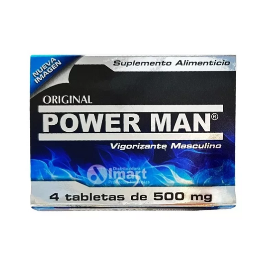 Power Man Vigorizante Masculino – 4 Tabletas Naturales