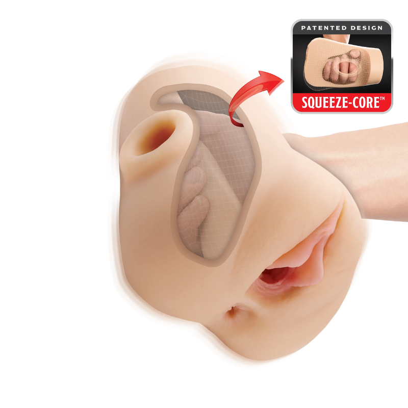 Masturbador Masculino PDX Plus Double Pounder Vibrating Squeeze Stroker – Claro
