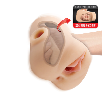 Masturbador Masculino PDX Plus Double Pounder Vibrating Squeeze Stroker – Claro