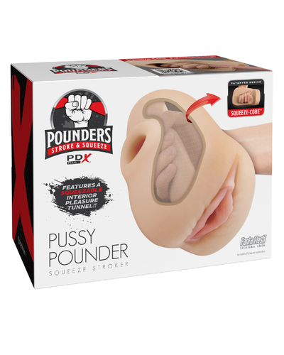 Masturbador Masculino PDX Plus Pussy Pounder Squeeze Stroker – Claro