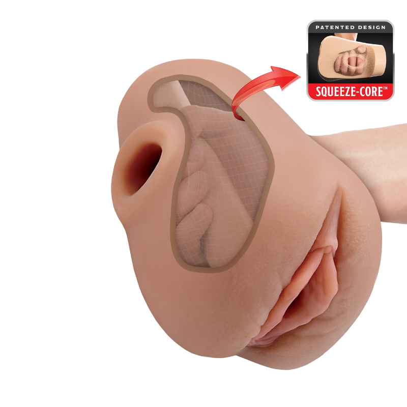 Masturbador Squeeze Pussy Pounder – Tono Café | Pipedream PDX Plus