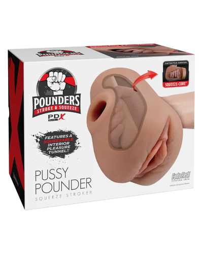 Masturbador Squeeze Pussy Pounder – Tono Café | Pipedream PDX Plus