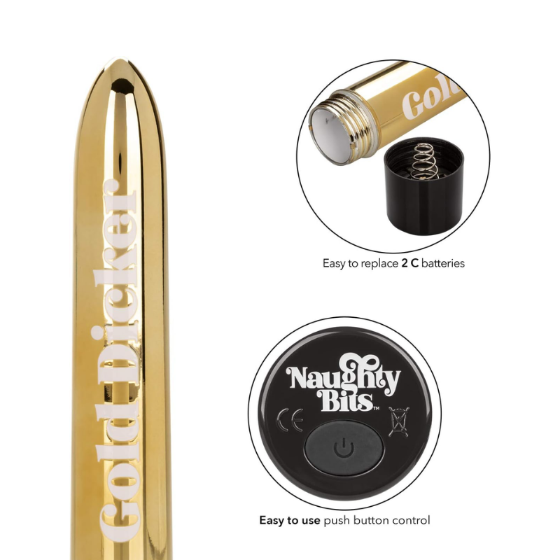 Naughty Bits® Gold Dicker™ Personal Vibrator
