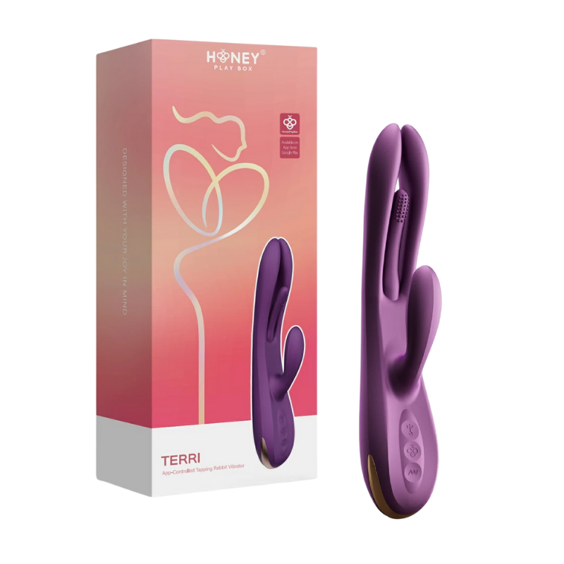 Vibrador Terri Purple con Tapping Rabbit Multiorgásmico - Honey Play Box | La Juguetería de Adultos