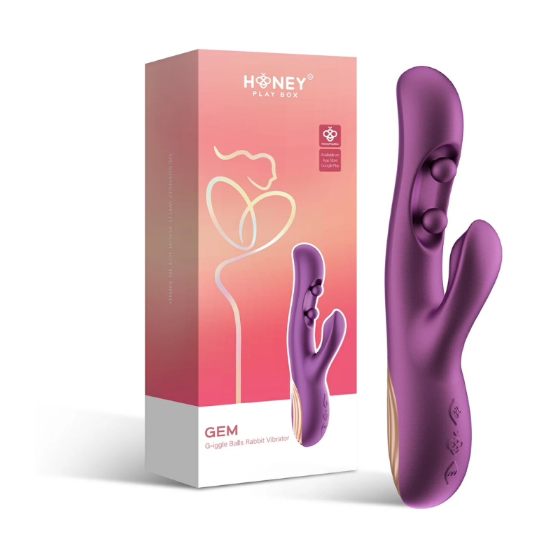 Vibrador Rabbit con Bolas G-Iggle Gem Purple - Honey Play Box | La Juguetería de Adultos