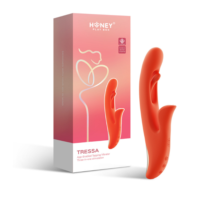 Vibrador Tapping Three-in-One con App Tressa Orange - Honey Play Box | La Juguetería de Adultos