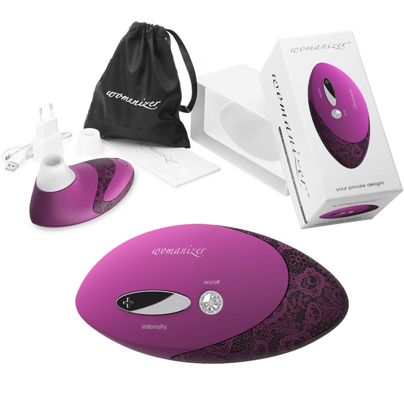 Womanizer Pro W500 Magenta Lace Print – Succionador Clitorial con Swarovski