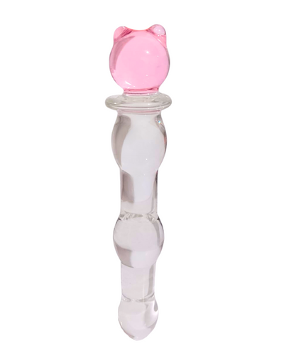 Varita Estimulante de Cristal con Gato Rosa