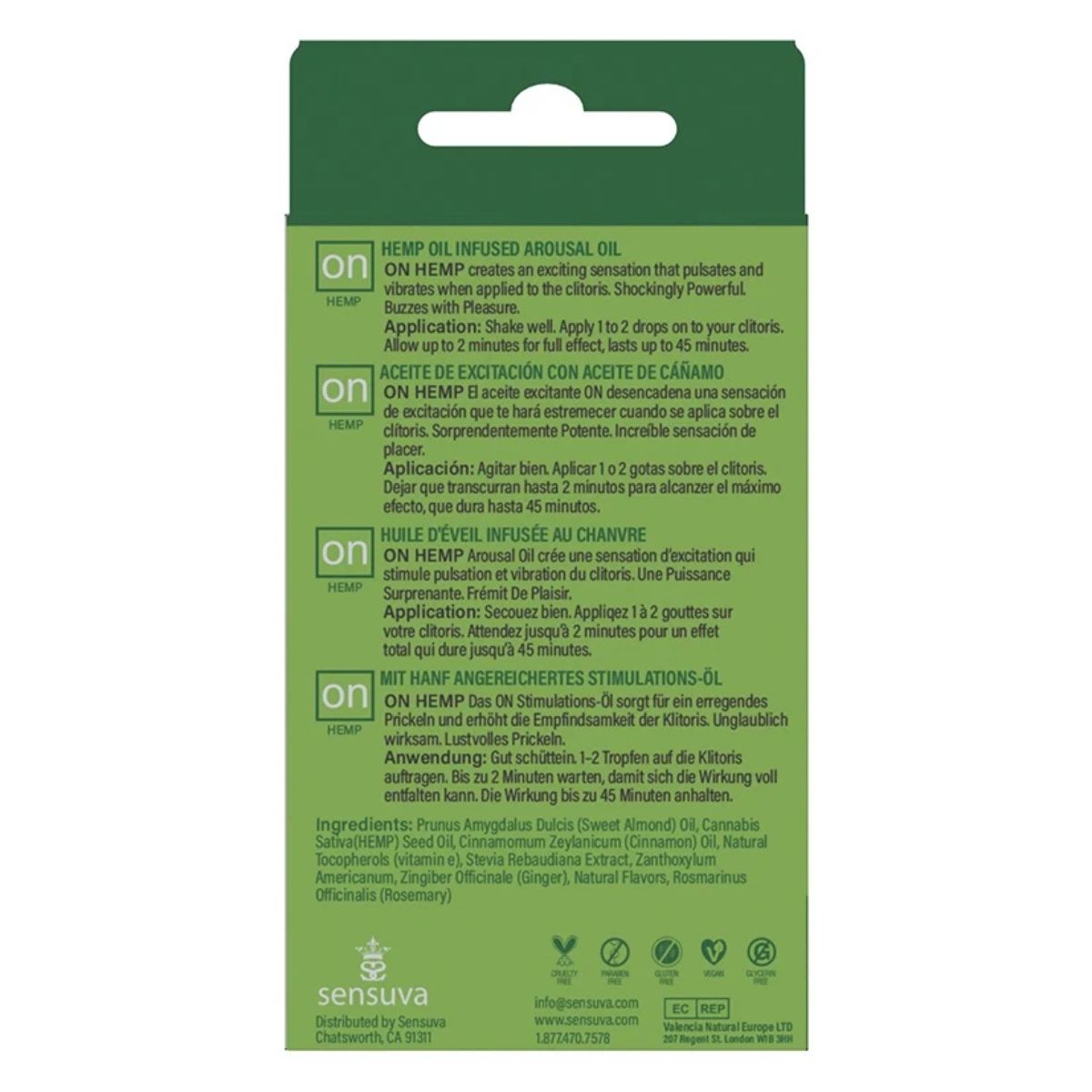 Aceite estimulante Sensuva On Hemp 5 ml