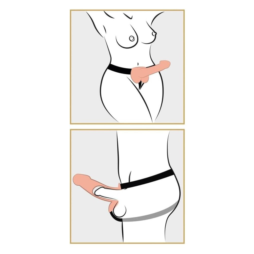 Strap-On Hueco 23 cm con Testículos Claro/Negro Pipedream - Pipedream - Imagen 5 | La Juguetería de Adultos