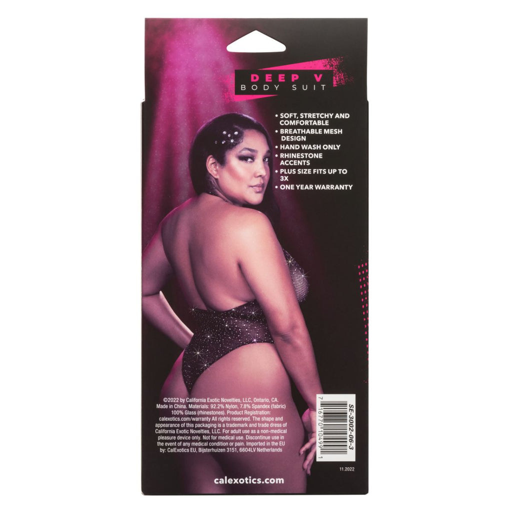 Body transparente escote V Radiance Plus Size - CalExotics - Imagen 7 | La Juguetería de Adultos