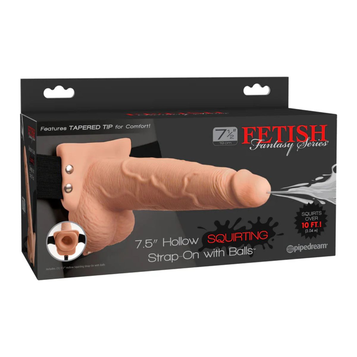 Dildo con correa Squirting Hollow Strap-On Flesh 21 cm