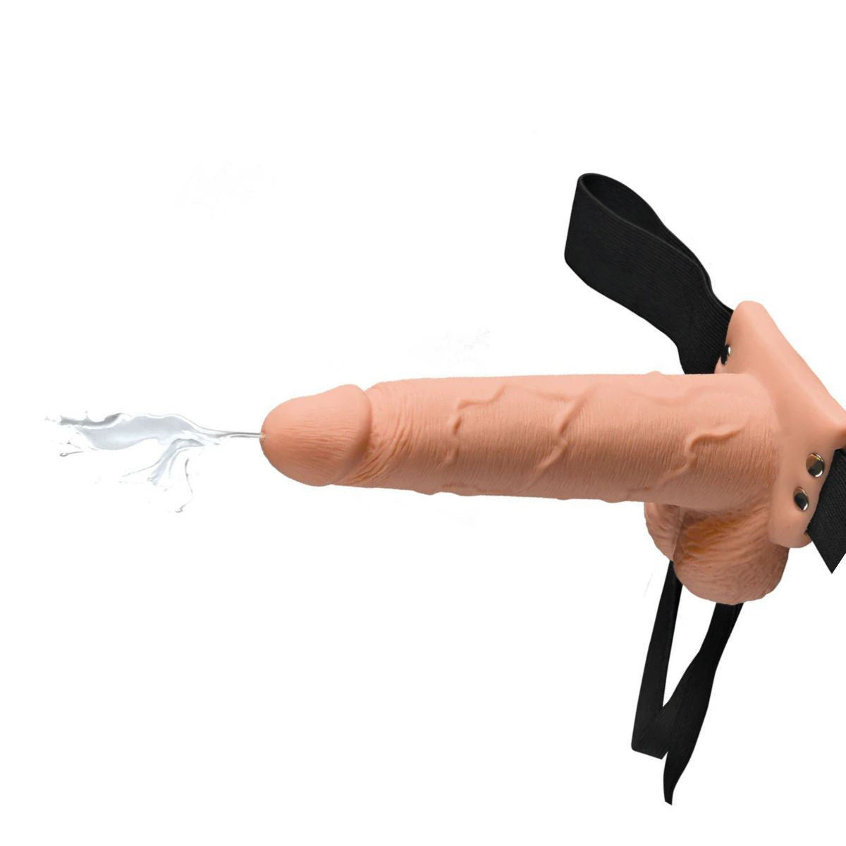 Dildo con correa Squirting Hollow Strap-On Flesh 21 cm