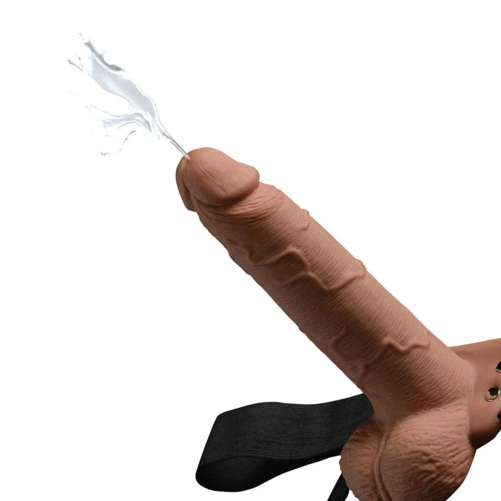 Dildo con correa Squirting Hollow Strap-On Tan 21 cm - Pipedream - Imagen 2 | La Juguetería de Adultos